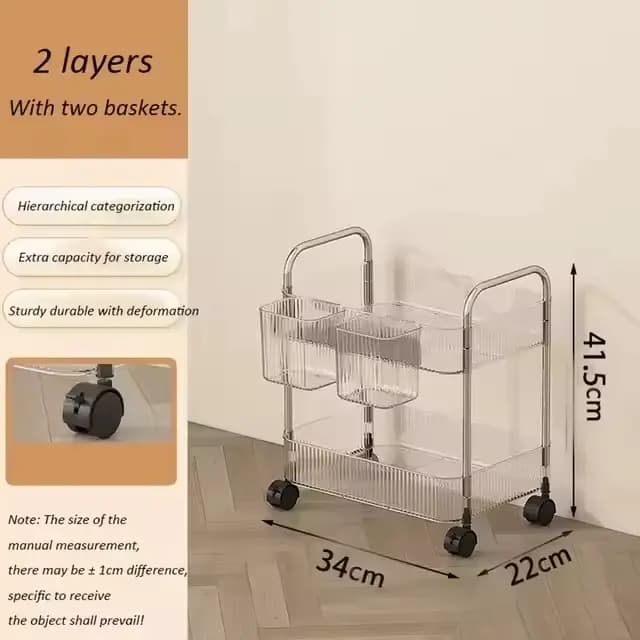 Étagère mobile à 2/3/4 niveaux avec roulettes, chariot de rangement multi-niveaux pour la maison, ch