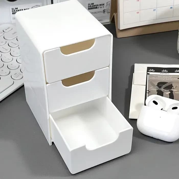 Organisateur de bureau chic à 3 niveaux avec tiroirs – Idéal pour les fournitures