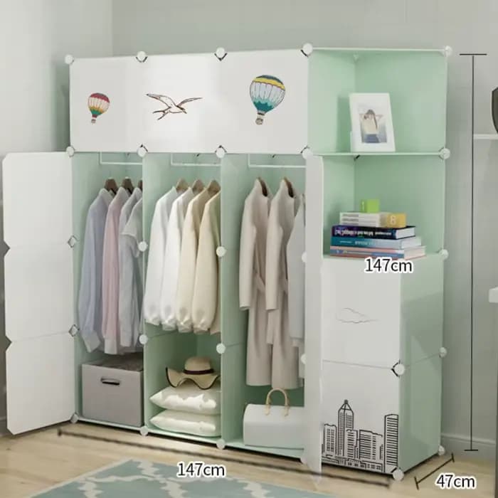 Boîte gain de place armoire robes couches appartement femmes
