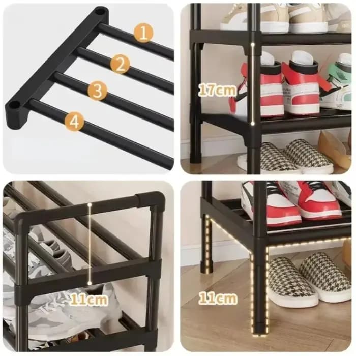 Étagère à chaussures multi-niveaux empilable