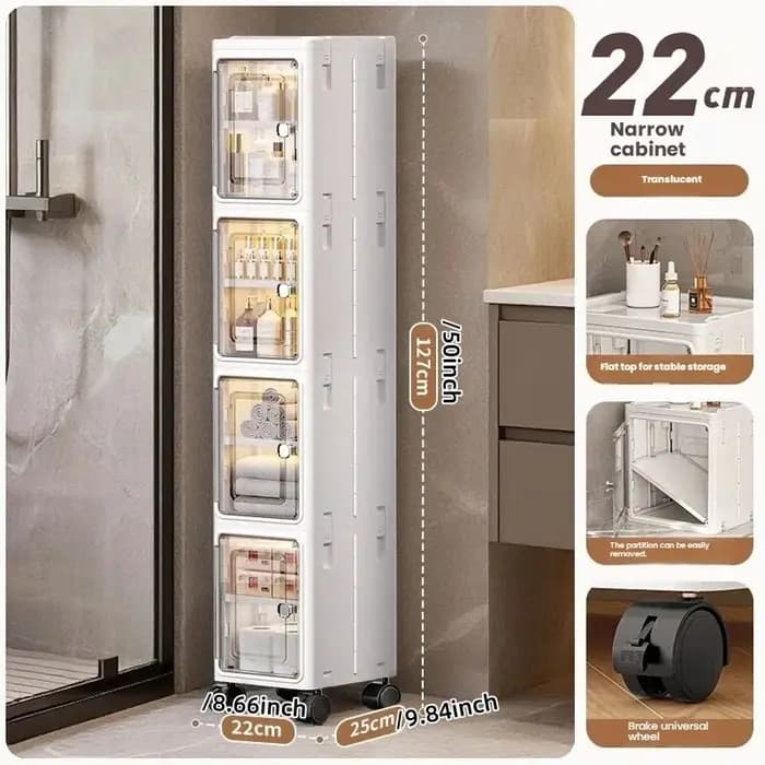 Armoire à fente pliable pour salle de bain