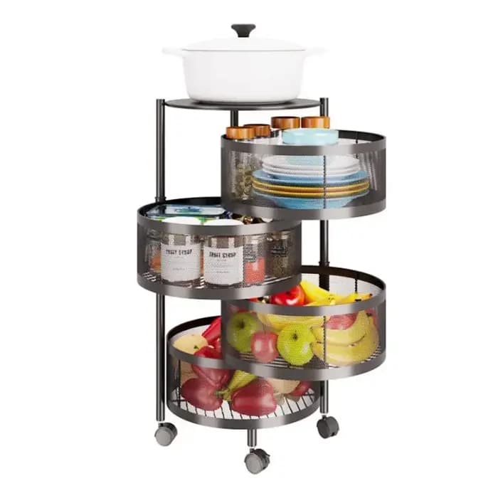 Supports de cuisine étagère à légumes multifonctionnelle Fruits support de rangement rotatif panier sol multicouche