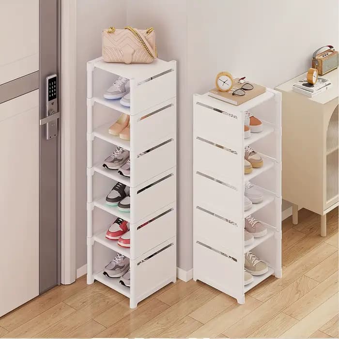 Étagère à chaussures à cadre métallique