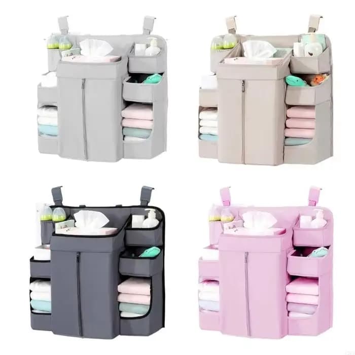 Rangement lit pour bébé moderne multiple conception poche sangles réglables organisateurs tissu doux A2ub
