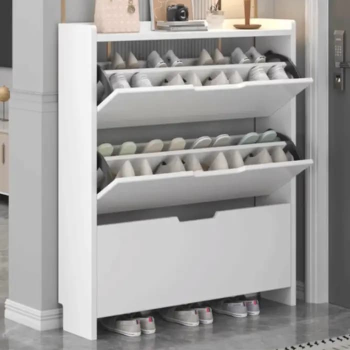 Meuble à chaussures moderne en métal blanc
