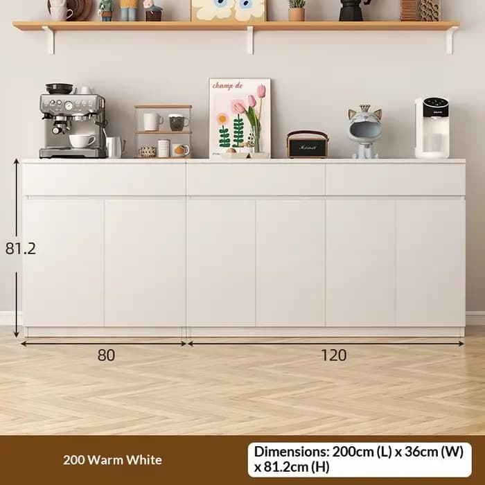 Meuble de rangement moderne en bois massif pour salon