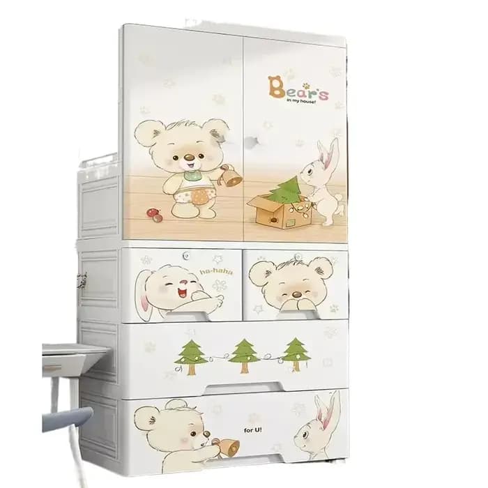 Armoire pour bébé, armoire de rangement pour enfants, armoire de rangement pour vêtements extra-large, élargie et épaissie, armoire en plastique pour la maison, 70 cm de large
