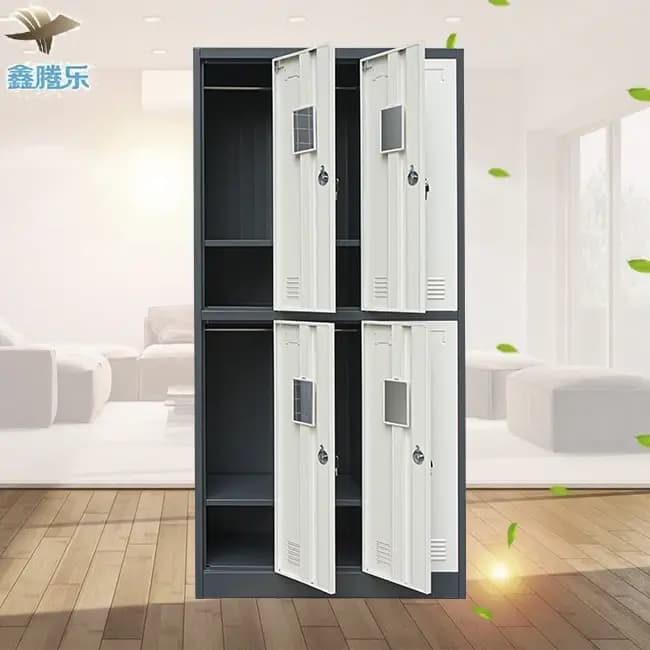 Armoire de rangement de bureau de salle de sport en métal à 6 portes