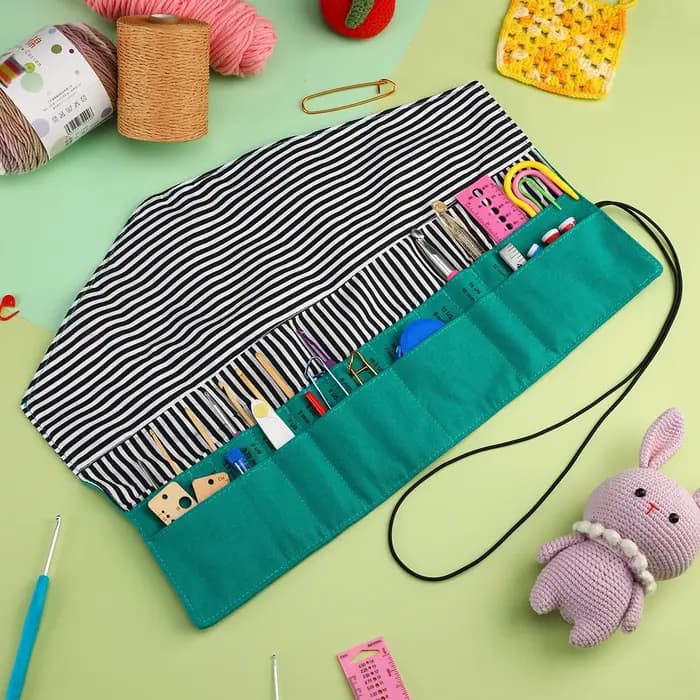 Sac de rangement vide pliable pour aiguilles à tricoter