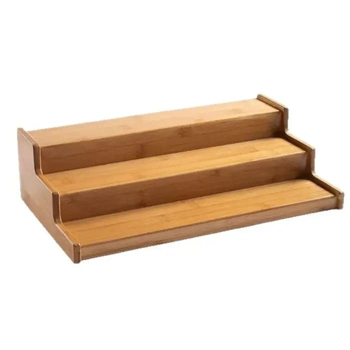Étagère à Épices en Bois Massif à 3 Niveaux
