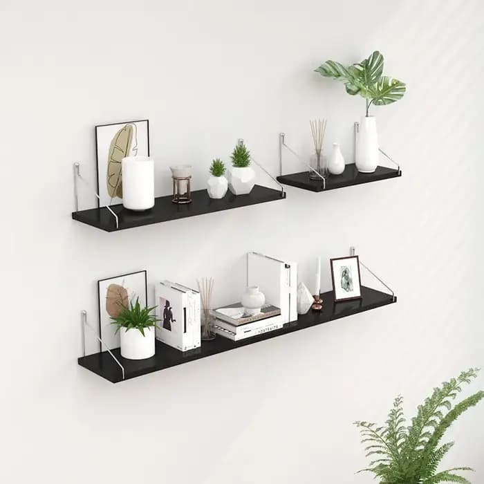 Étagères murales multi-niveaux sans perçage - Racks de rangement flottants pour salon, chambre à coucher, chevet et routeur, organisateur de décodeur
