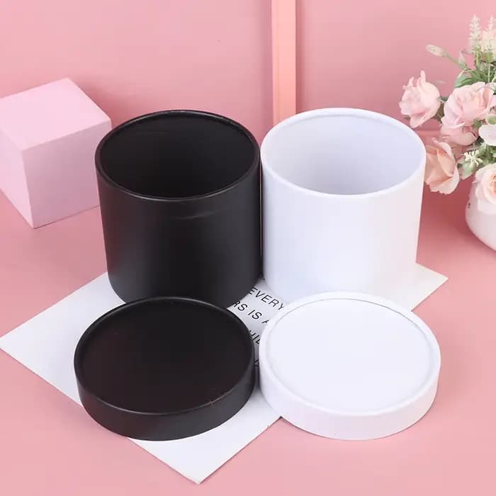 Boîtes rondes en papier à fleurs