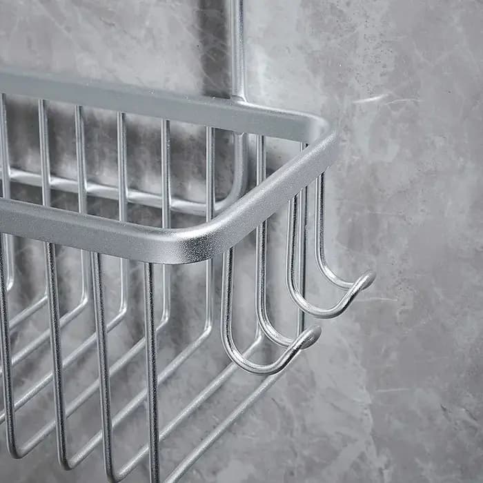 Étagère de salle de bain en aluminium sans perçage