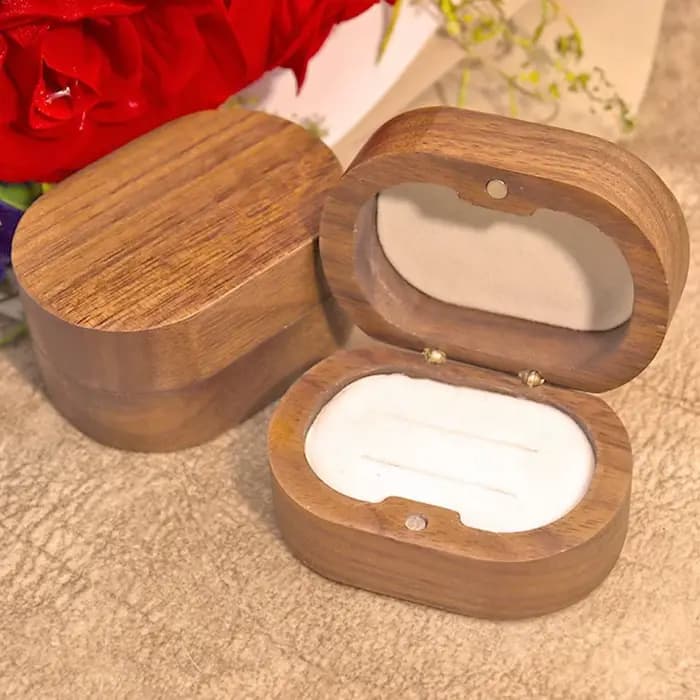 Proposition fiançailles jour de mariage bagues boîte en bois Simple porte-anneau
