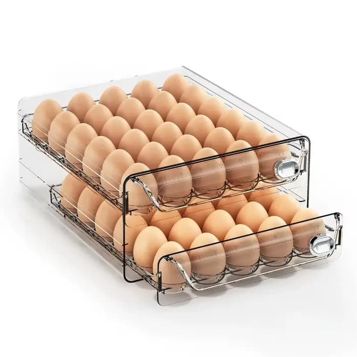Porte-œufs pour organisateur de tiroir de réfrigérateur avec échelle de temps