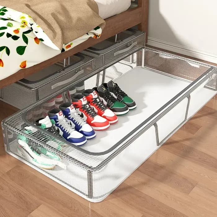 Boîte de rangement à chaussures pliable et hermétique avec porte transparente visible
