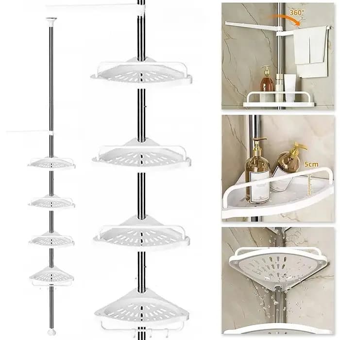 Étagère d'angle de douche télescopique réglable sans perçage pour salle de bain