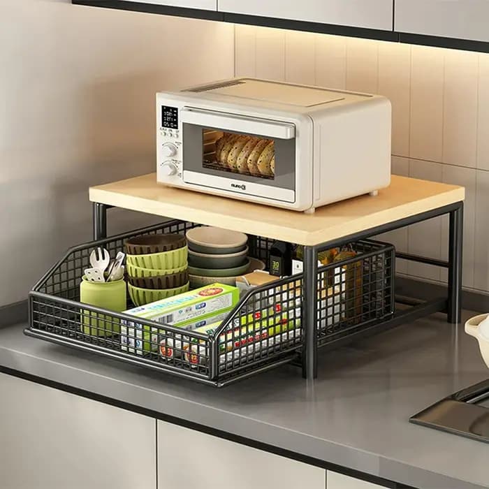 Organisateur de comptoir de cuisine – Étagère multi-usage pour micro-ondes
