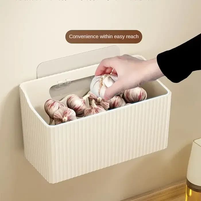 Panier de rangement mural pour gingembre et ail