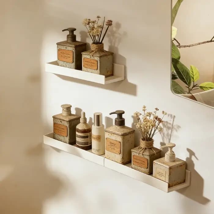 Étagère de salle de bain sans perçage