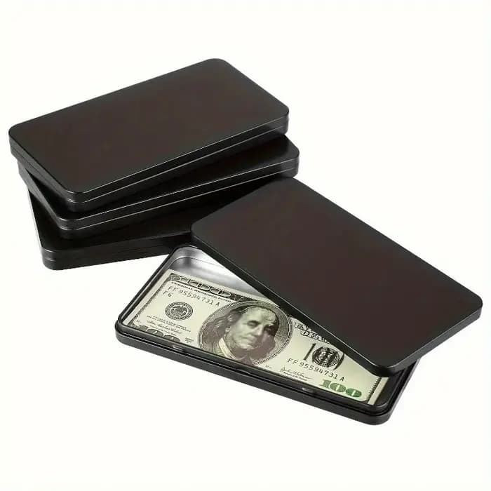 Organisateur de rangement en métal noir pour bureau boîte à monnaie et billets avec couvercle pour gestion d'espèces et articles divers