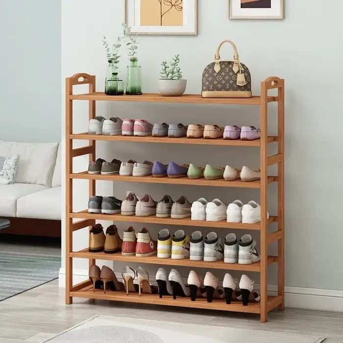 Organiseur de chaussures en bois à 4-8 niveaux