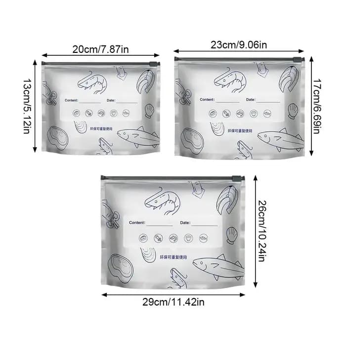 Sacs de conservation en aluminium, organisateurs scellés pour congélateur, emballages alimentaires réutilisables, sacs anti-odeurs pour garde-manger, essentiels de cuisine