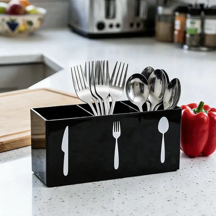 Boîte de rangement pour couverts, décoration de fête d'anniversaire, organisateur de comptoir de cuisine, table à manger, restaurant, support pour fourchettes, couteaux, cuillères