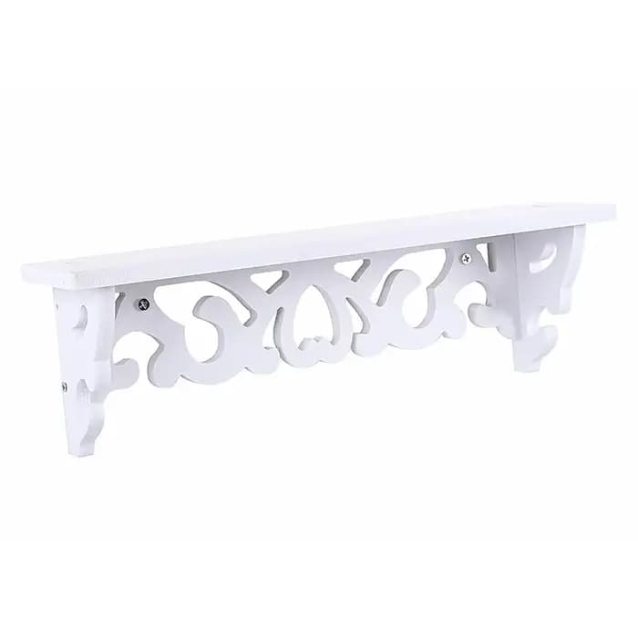 Étagères murales flottantes WPC 13,78*3,15 po, blanches, avec filigrane sculpté, longues étagères gi
