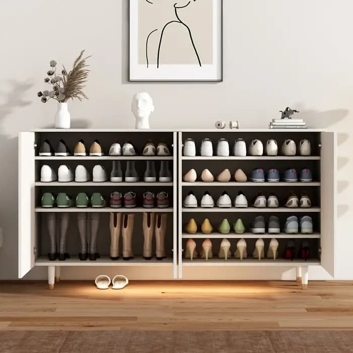 Blanc crème chaussures étagère entrée moderne gain de place