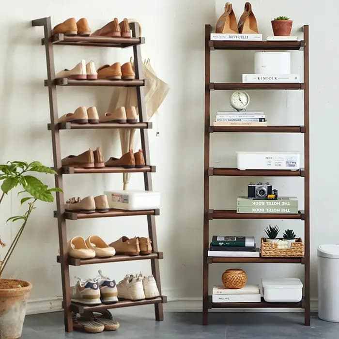 Étagère à chaussures d'entrée en bois japonaise