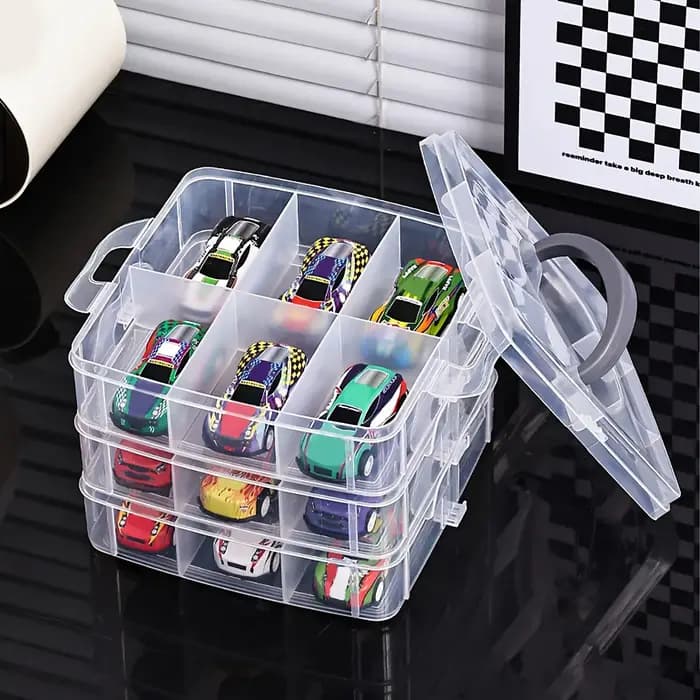 1 boîte de rangement transparente et minimaliste pour jouets