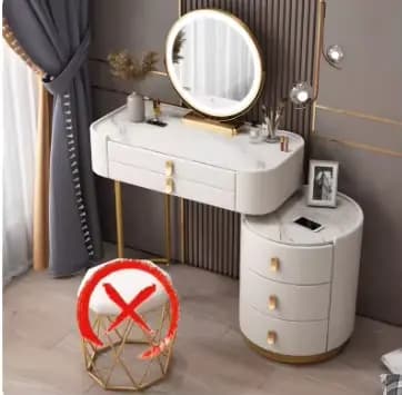 Coiffeuse de rangement de maquillage pour filles, miroir de luxe pour chambre à coucher, Design à la