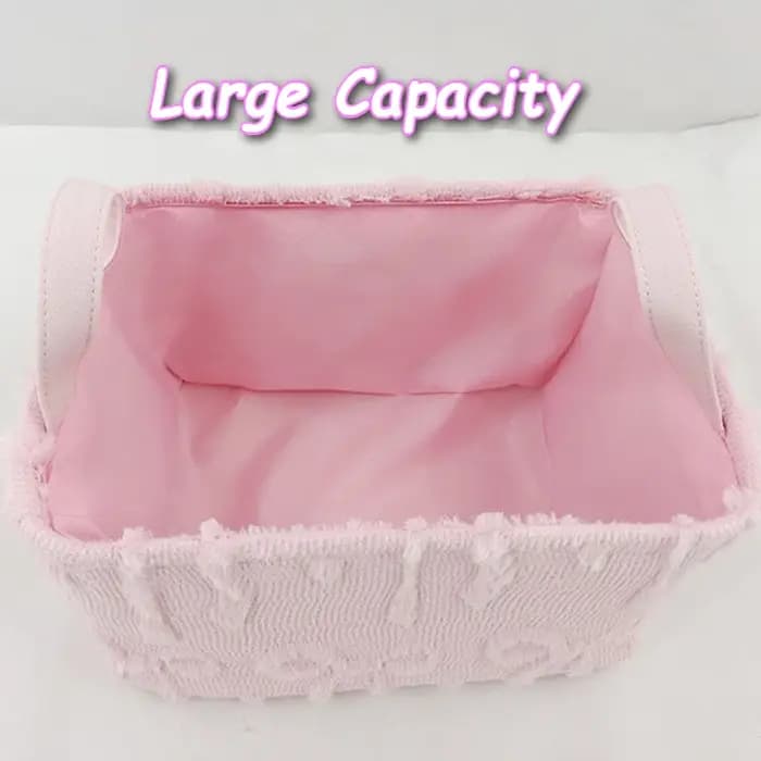 Panier de rangement en tissu flanelle avec poignée