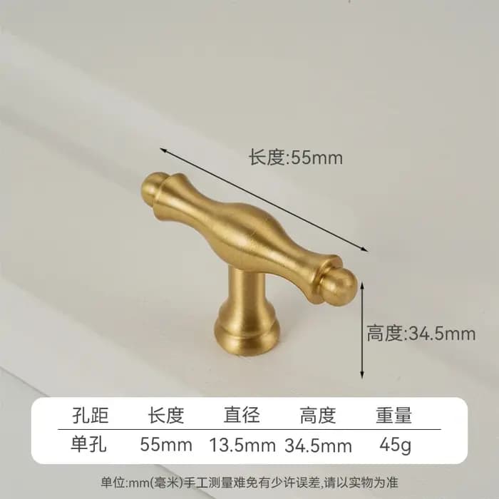 Poignées de meuble en laiton massif de style français pour armoire, tiroir, commode, style européen