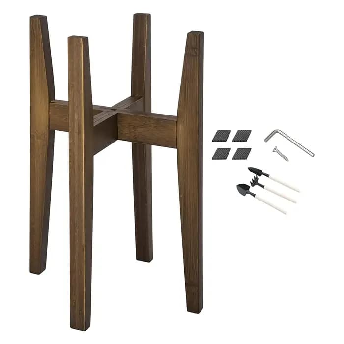 Support de Plante Réglable en Bois Massif pour Balcon, Intérieur, Extérieur, Jardinage, Cadeaux, Pot