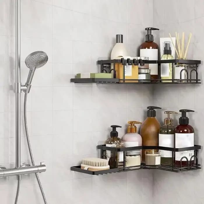E15A – ensemble d'étagères de douche adhésives