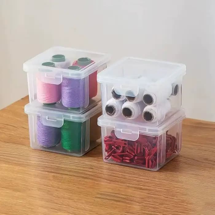 Boîte de rangement en plastique transparente de grande capacité