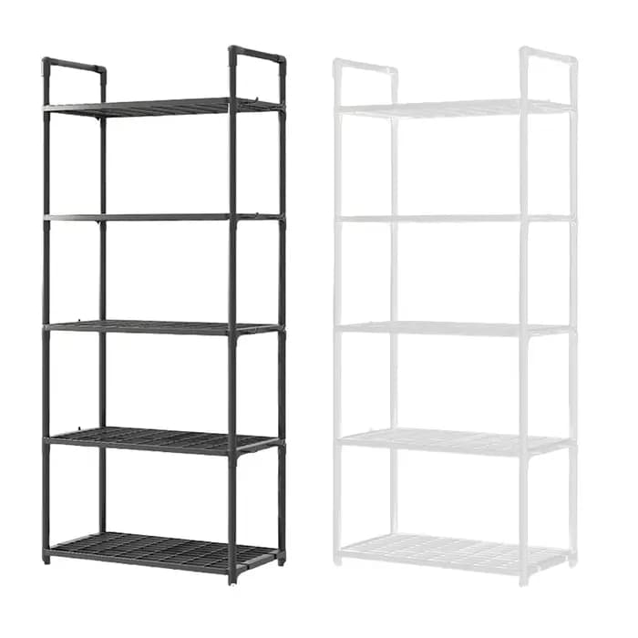 Étagère de rangement à 5 niveaux, capacité de 66 lb, étagère sur pied réglable pour cuisine, garde-manger, placard, salle de bain, garage à linge