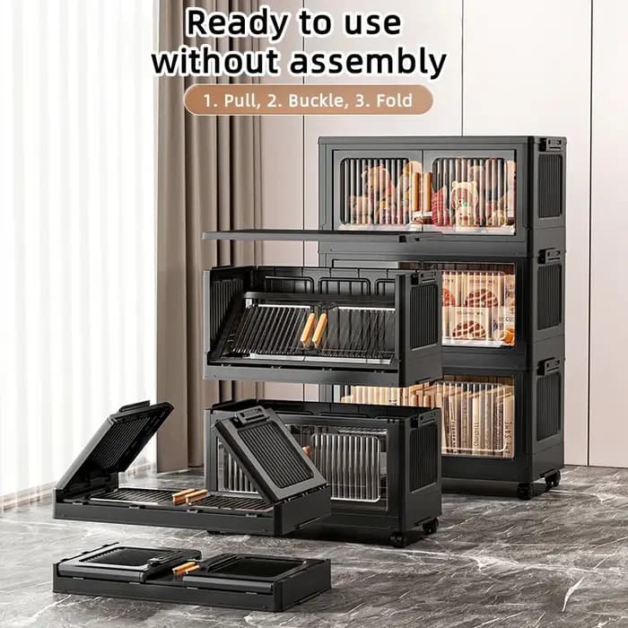 Armoire de rangement pliable transparente à Double porte
