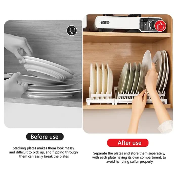 Support de rangement vertical pour vaisselle de cuisine et organisateur de vidange d'assiettes