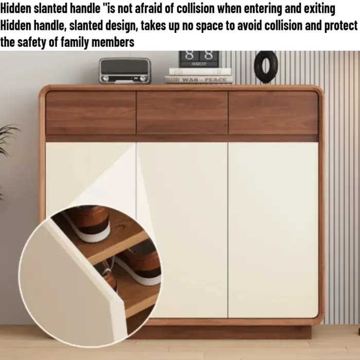 Meuble à chaussures en bois pour salon