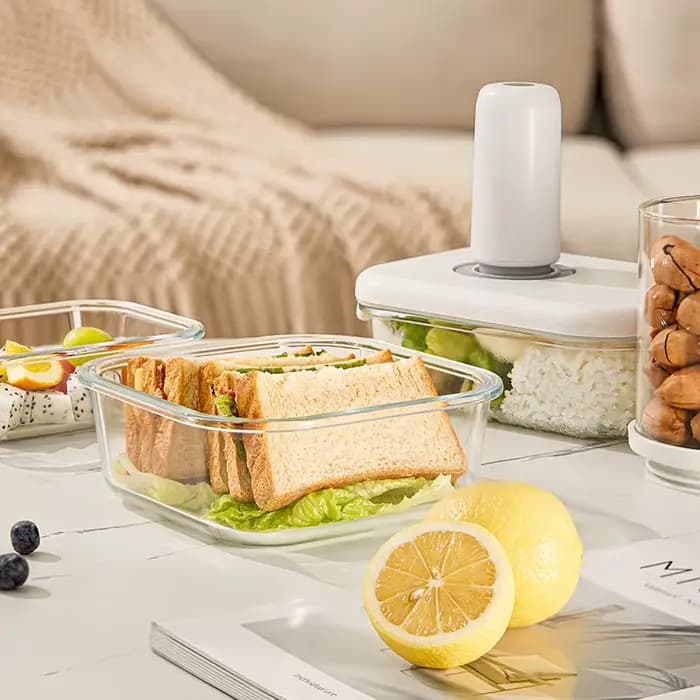 Boîte scellée en verre sous vide pour le stockage des aliments au réfrigérateur