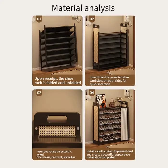 Meuble à Chaussures Pliable de Luxe Portable
