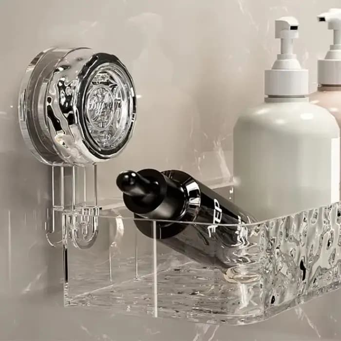 Étagère de rangement à ventouse ondulée pour salle de bain