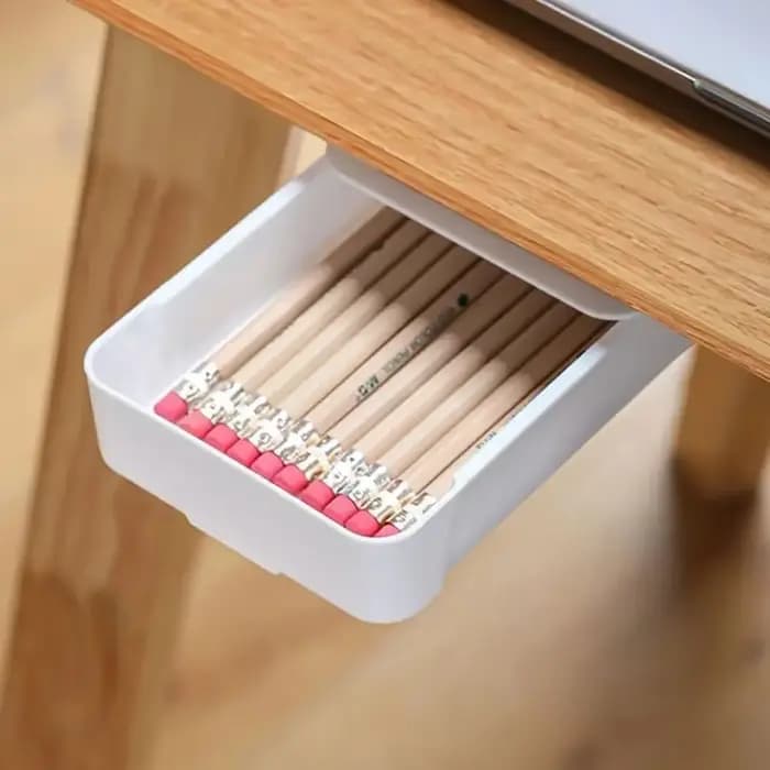 Boîte de rangement de table autocollante multifonctionnelle grande capacité sous