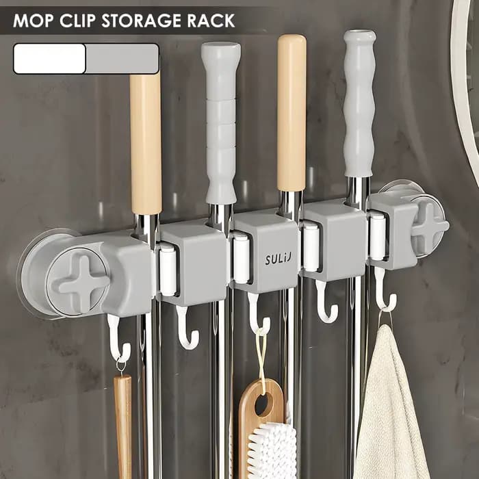 Support de balai mural multifonctionnel, support de vadrouille magique, ventouse sous vide, vidange de balai, mise à niveau, HOEvaluNEW