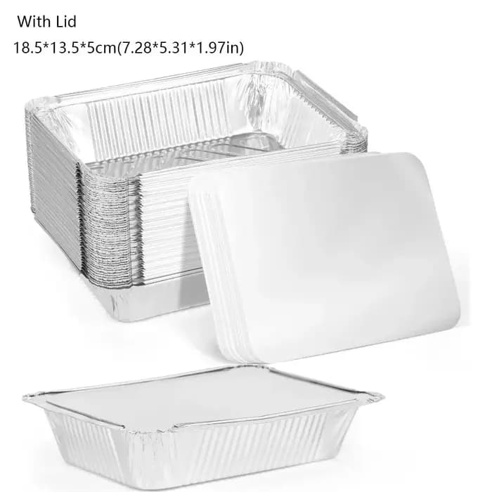 Conteneurs de stockage des aliments jetables en papier d'aluminium, poêle de cuisson au four, plateau carré en aluminium, outils de cuisine 10 pièces