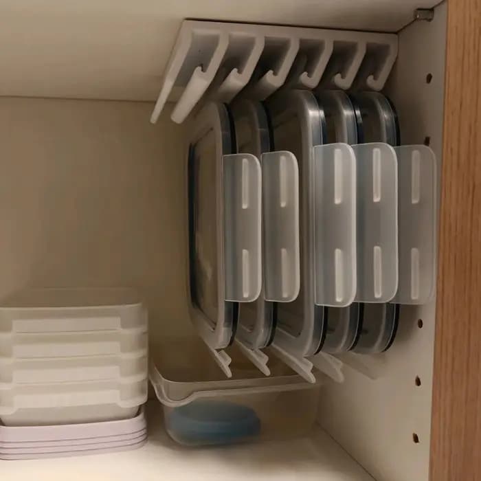 Organisateur de couvercles en plastique compatible IKEA 365+ – Étagère de rangement / Crochet de suspension