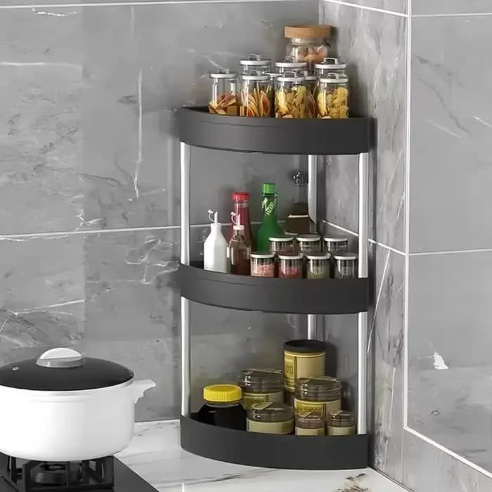 Étagère de cuisine à trois niveaux pour usage domestique